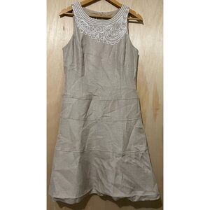 Anne Klein Sleevless Tan Fit and Flare Casual Knee Above the Knee Dress